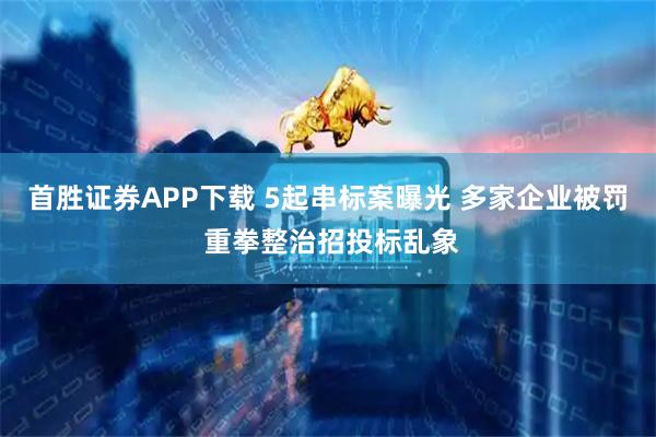 首胜证券APP下载 5起串标案曝光 多家企业被罚 重拳整治招投标乱象