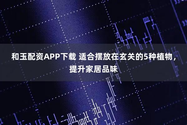 和玉配资APP下载 适合摆放在玄关的5种植物，提升家居品味